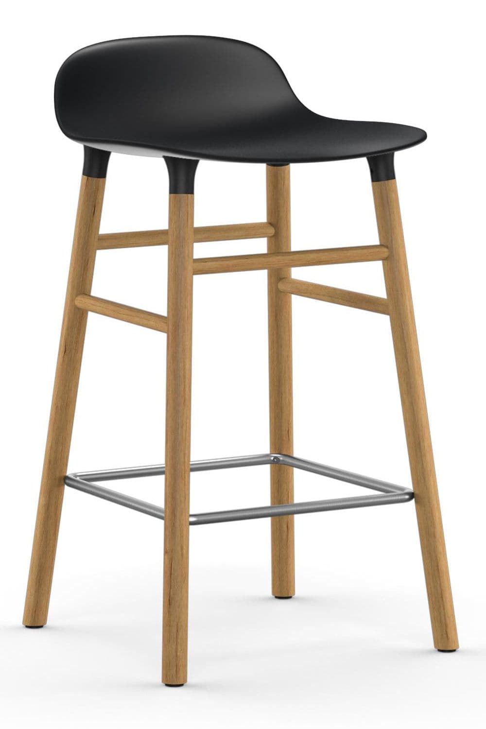 Normann Copenhagen Form Barstool Barkruk 65cm Met Eiken Onderstel Zwart - afbeelding 1