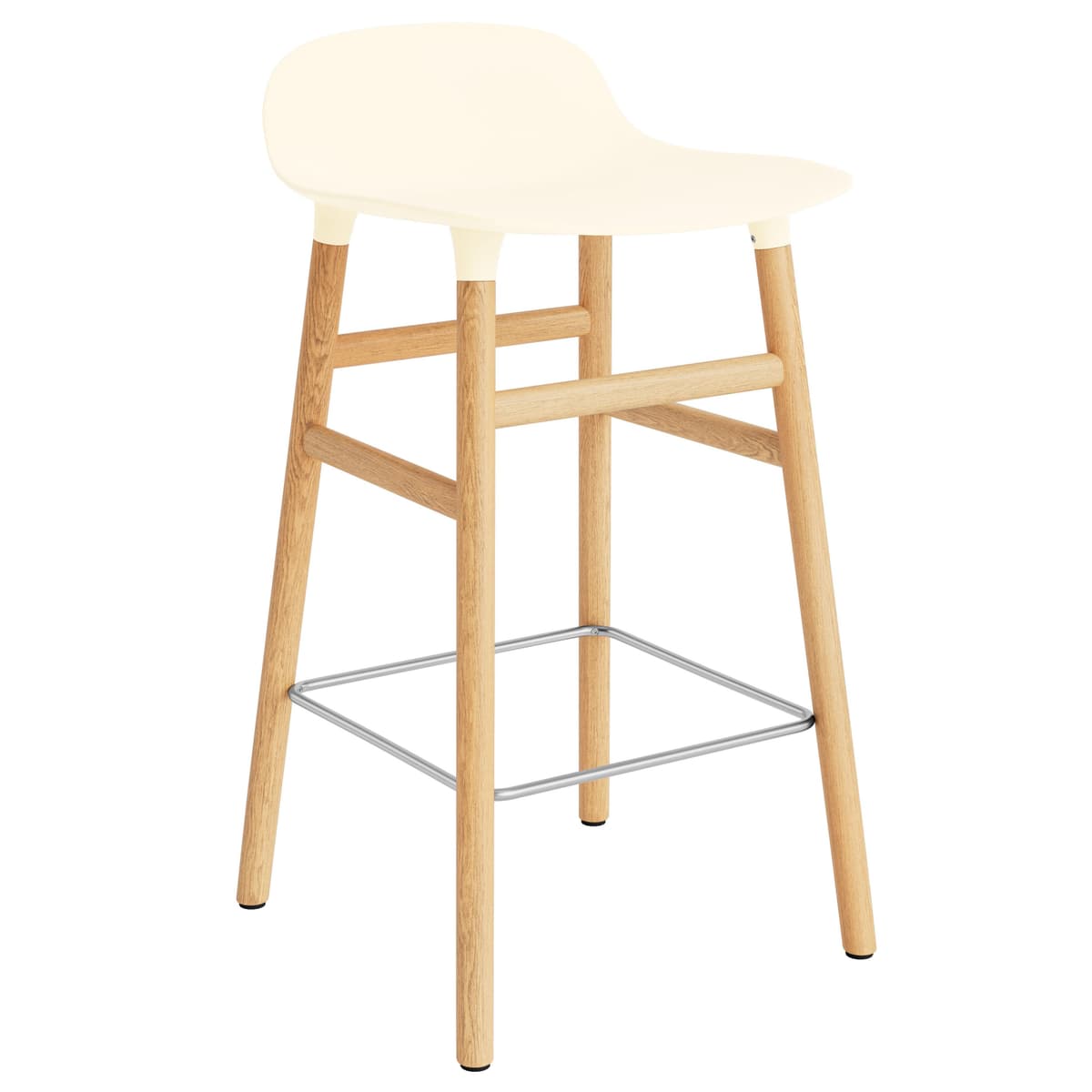 Normann Copenhagen Form Barstool Barkruk 65cm Met Eiken Onderstel Creme - afbeelding 1