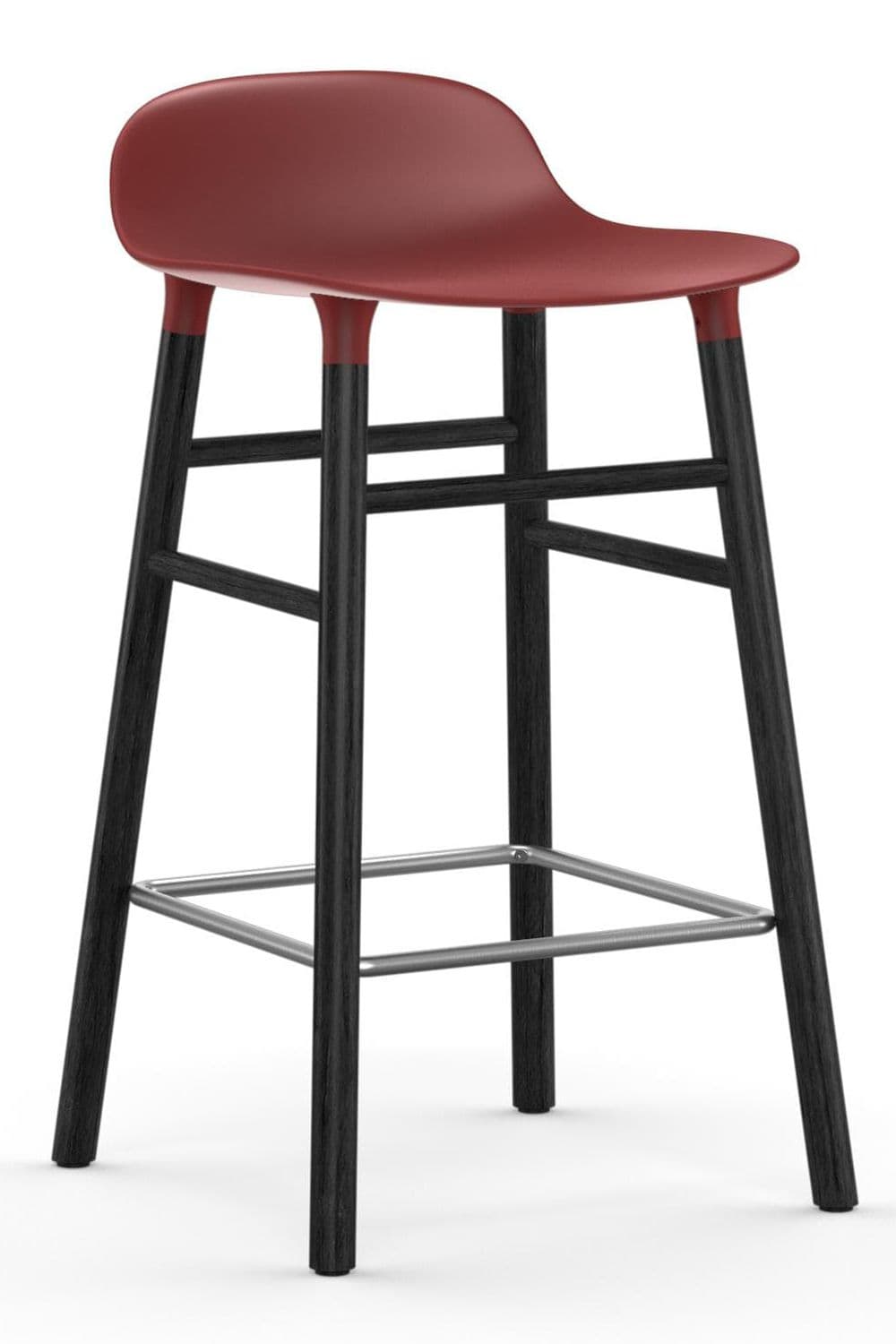 Normann Copenhagen Form Barstool Barkruk 65cm Met Zwart Onderstel Rood