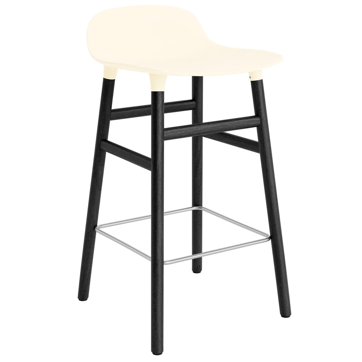 Normann Copenhagen Form Barstool Barkruk 65cm Met Zwart Onderstel Creme