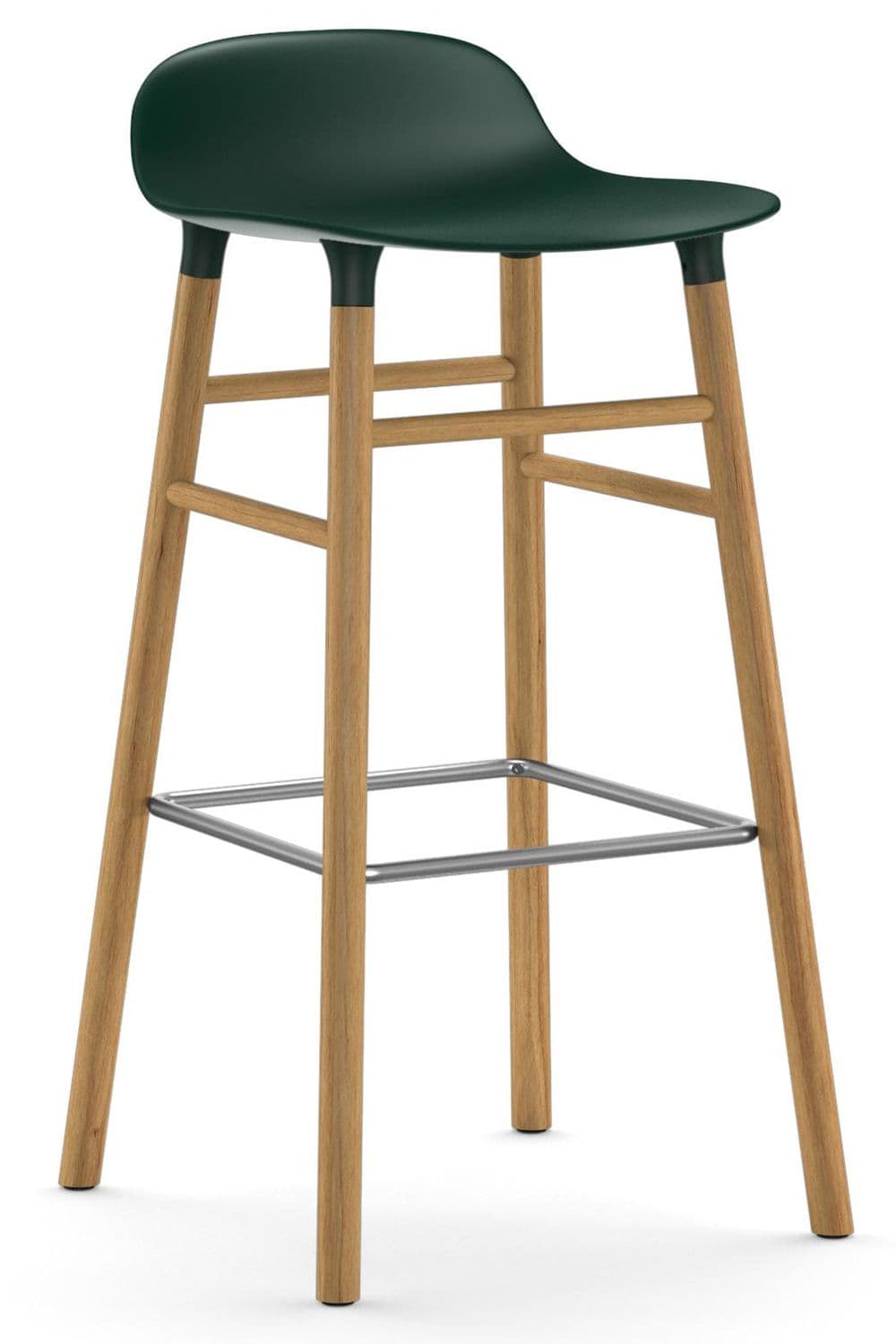 Normann Copenhagen Form Barstool Barkruk 75cm Met Eiken Onderstel Groen