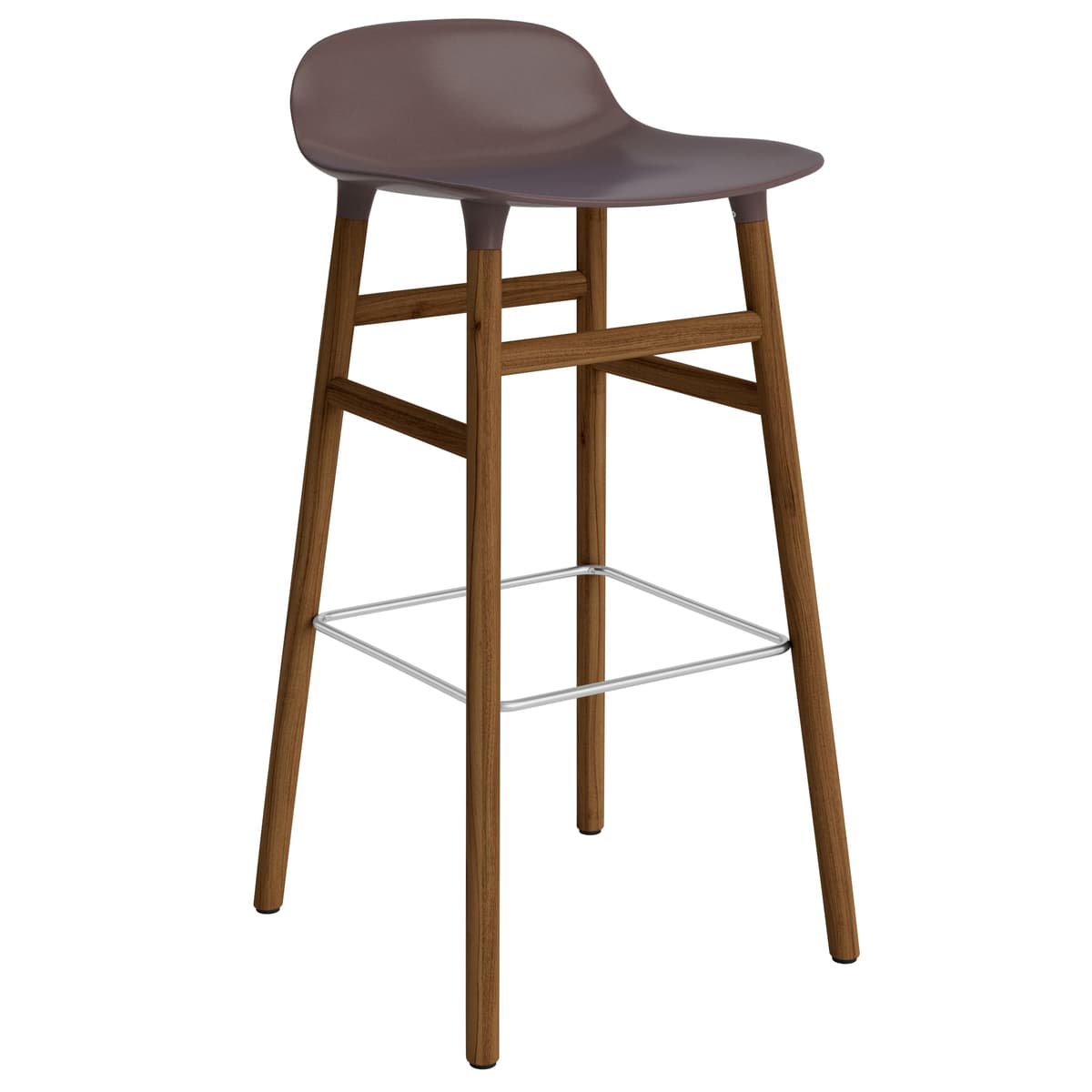Normann Copenhagen Form Barstool Barkruk 75cm Met Walnoten Onderstel Bruin - afbeelding 1