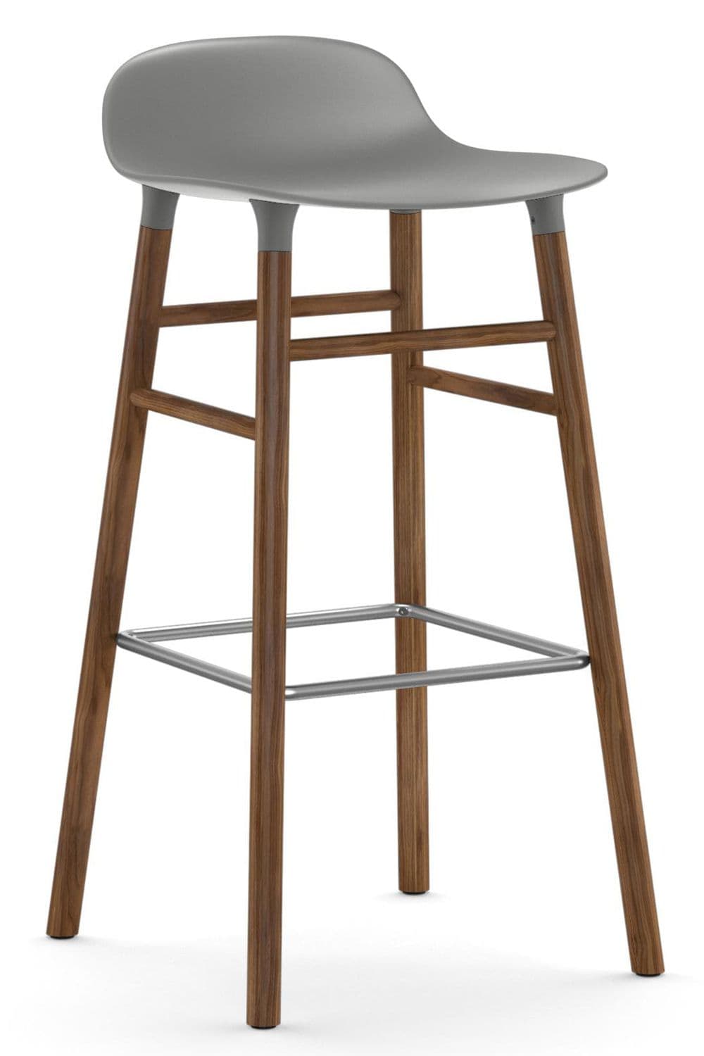 Normann Copenhagen Form Barstool Barkruk 75cm Met Walnoten Onderstel Grijs - afbeelding 1