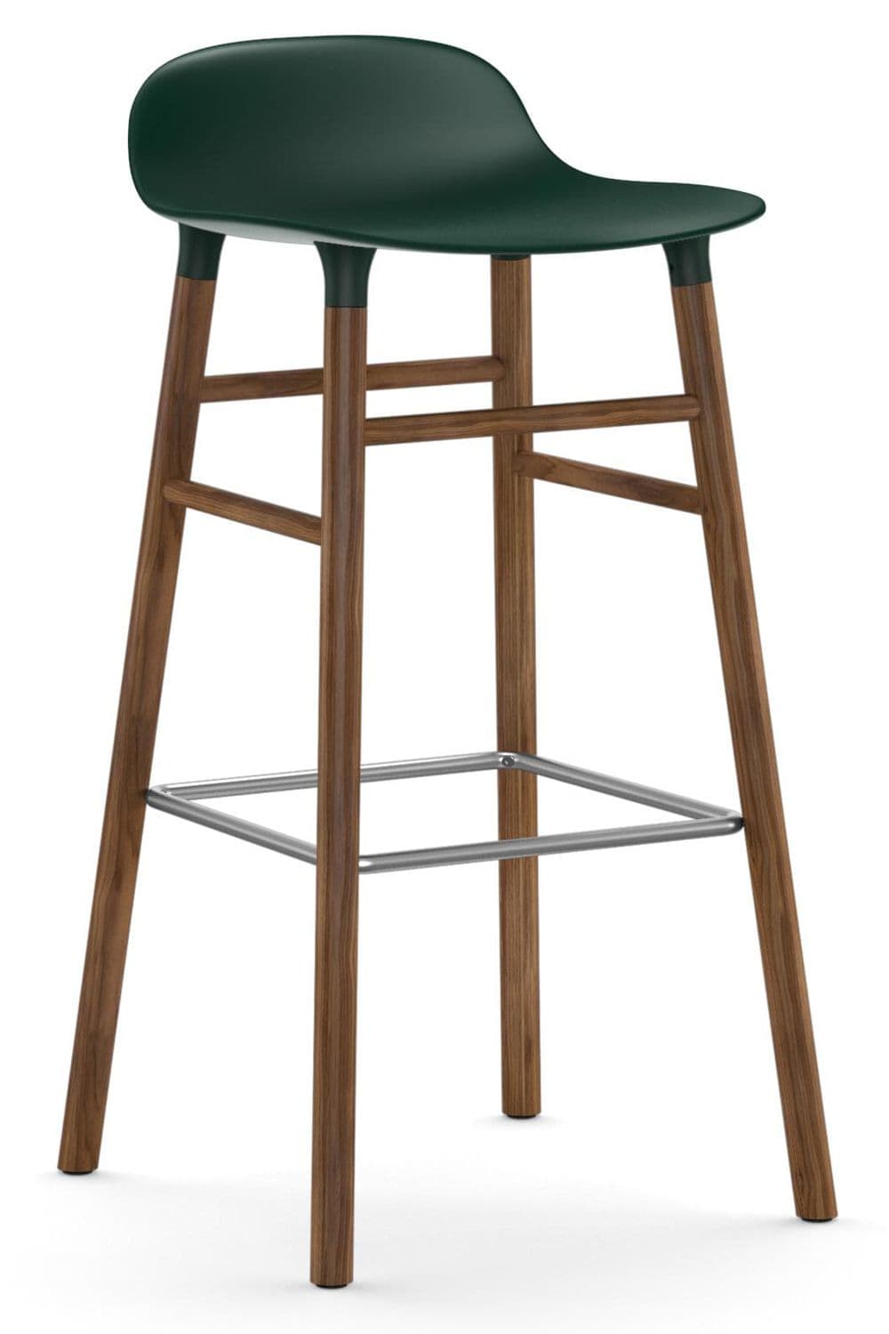 Normann Copenhagen Form Barstool Barkruk 75cm Met Walnoten Onderstel Groen - afbeelding 1
