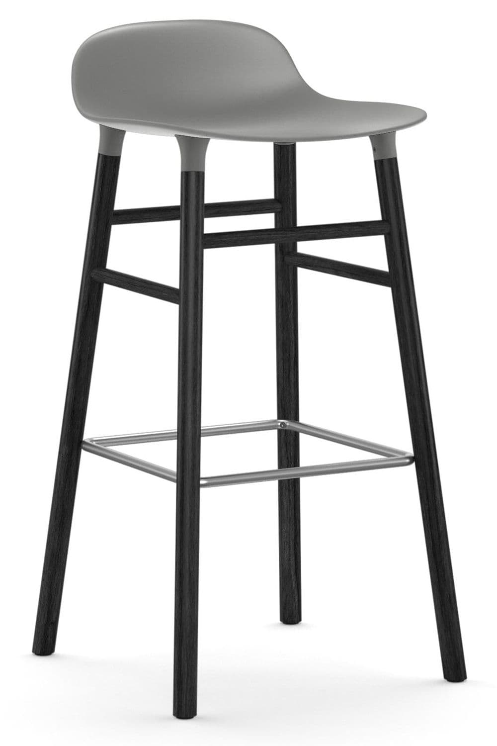 Normann Copenhagen Form Barstool Barkruk 75cm Met Zwart Onderstel Grijs