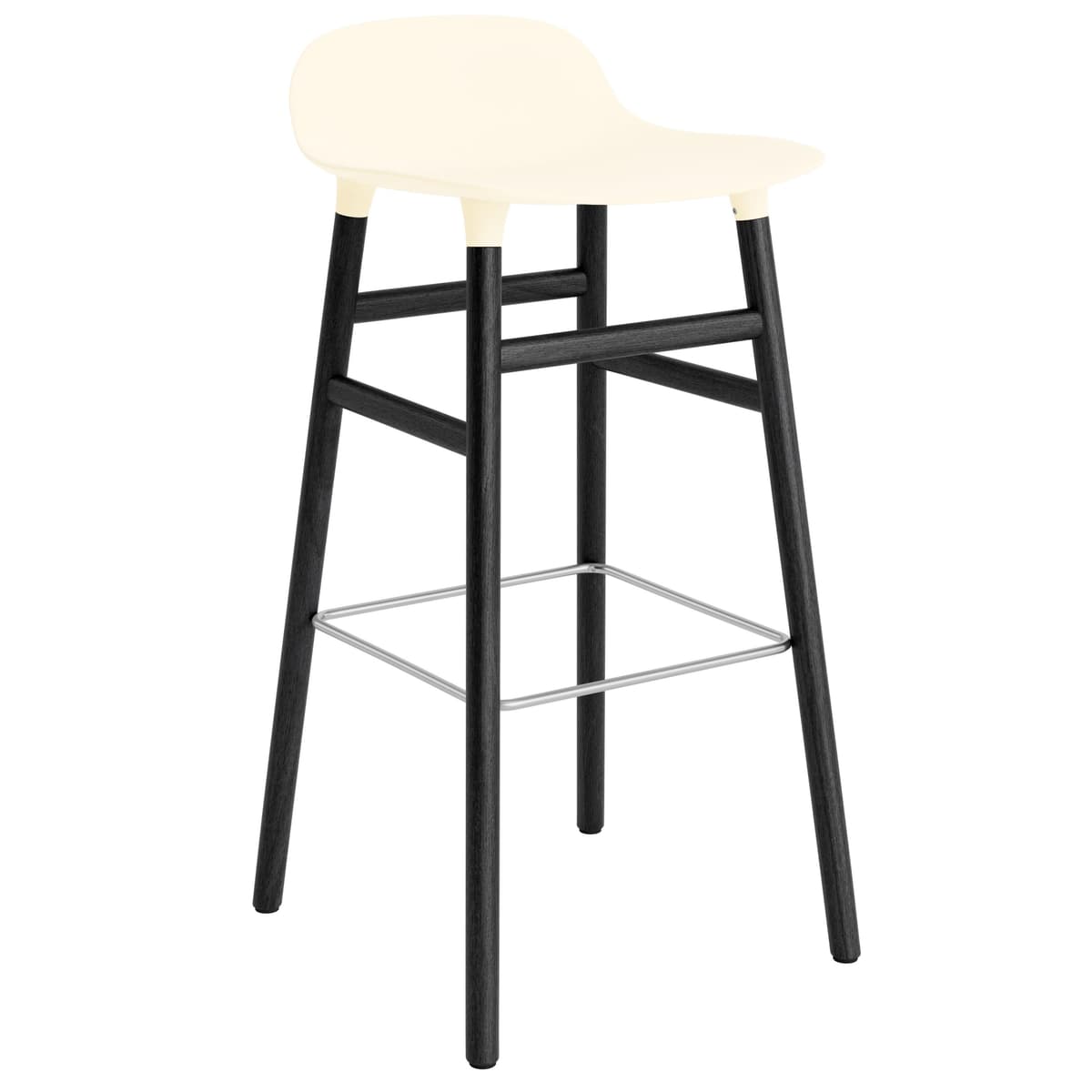 Normann Copenhagen Form Barstool Barkruk 75cm Met Zwart Onderstel Creme