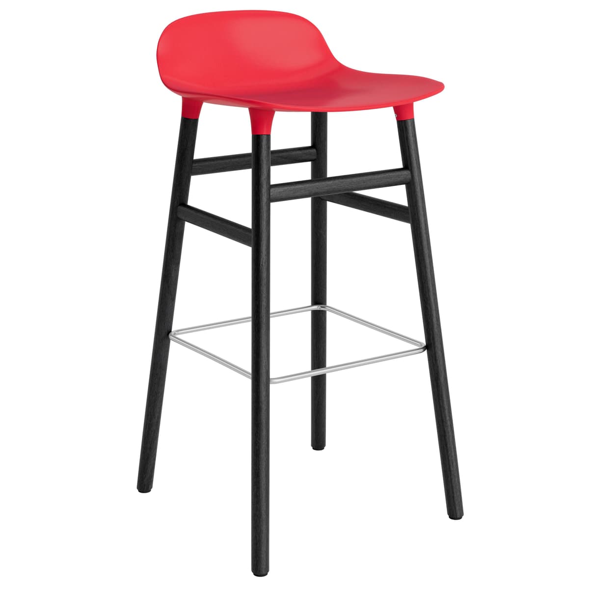 Normann Copenhagen Form Barstool Barkruk 75cm Met Zwart Onderstel Felrood - afbeelding 1