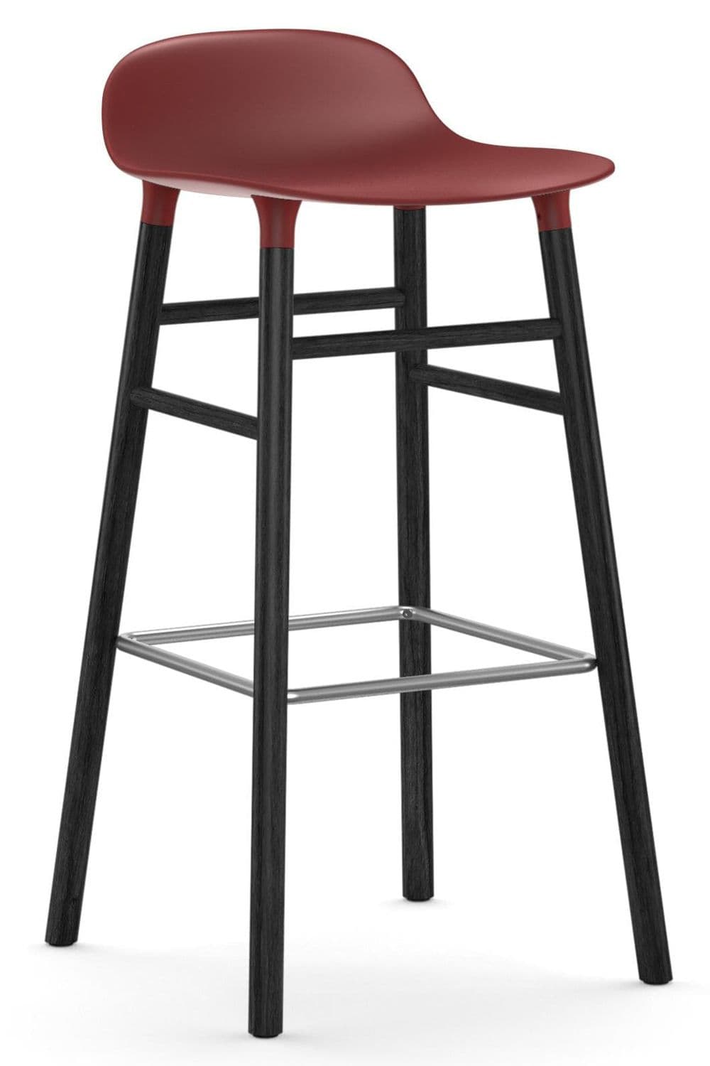 Normann Copenhagen Form Barstool Barkruk 75cm Met Zwart Onderstel Rood - afbeelding 1