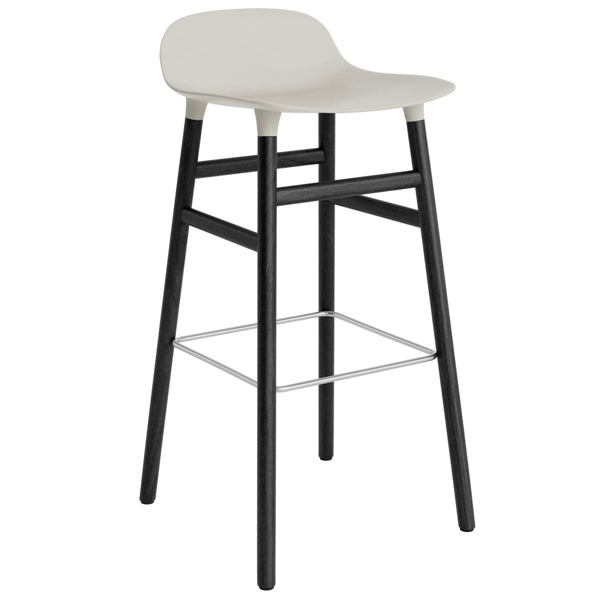Normann Copenhagen Form Barstool Barkruk 75cm Met Zwart Onderstel Licht Grijs - afbeelding 1