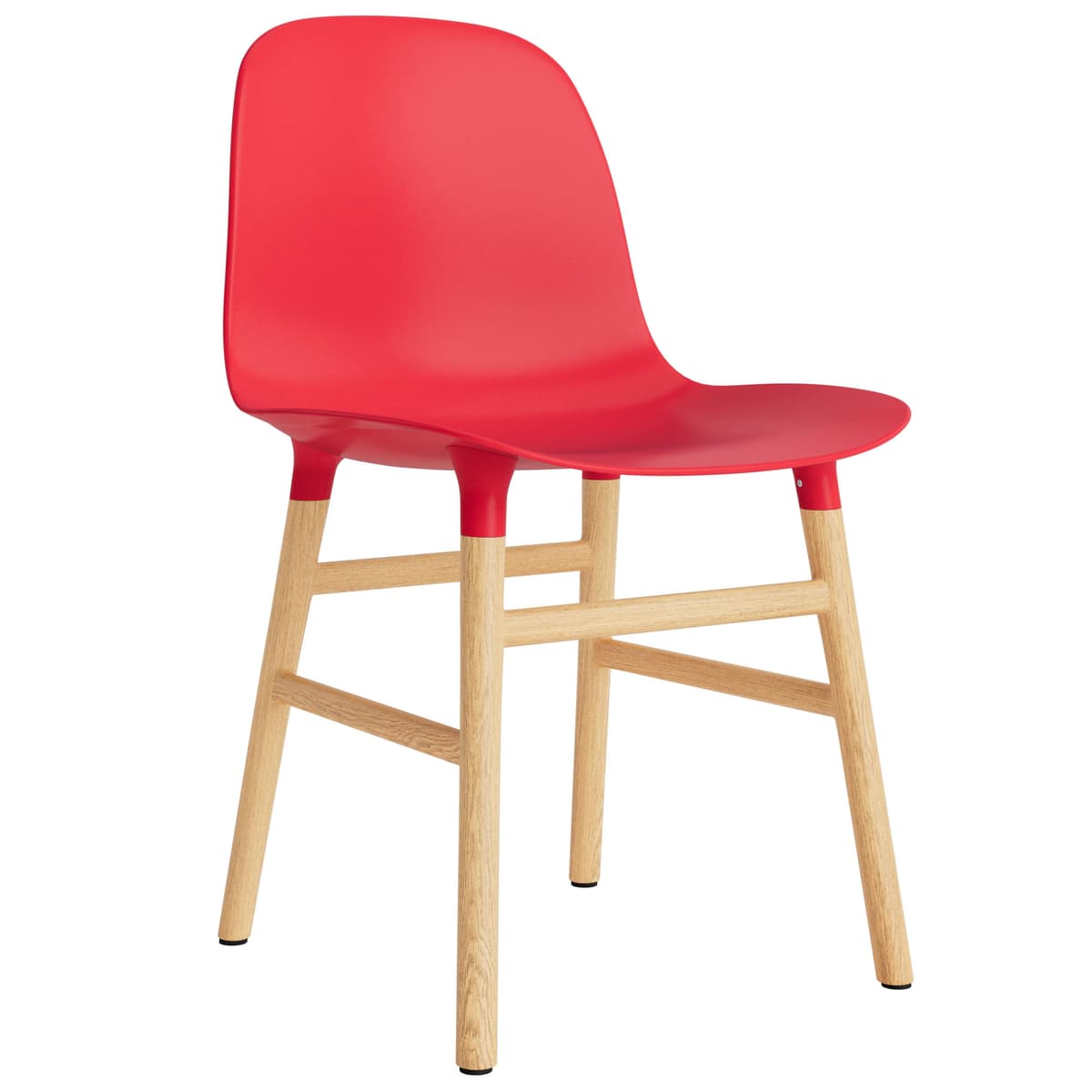 Normann Copenhagen Form Chair Stoel Met Eiken Onderstel Felrood - afbeelding 1