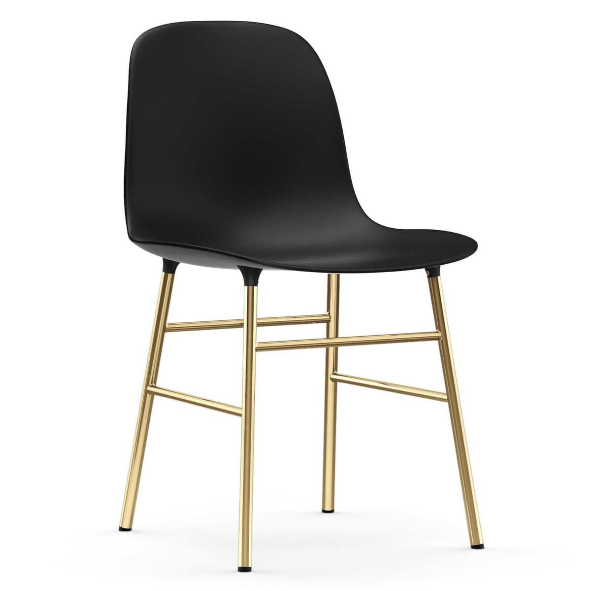 Normann Copenhagen Form Chair Stoel Met Messing Onderstel Zwart - afbeelding 1