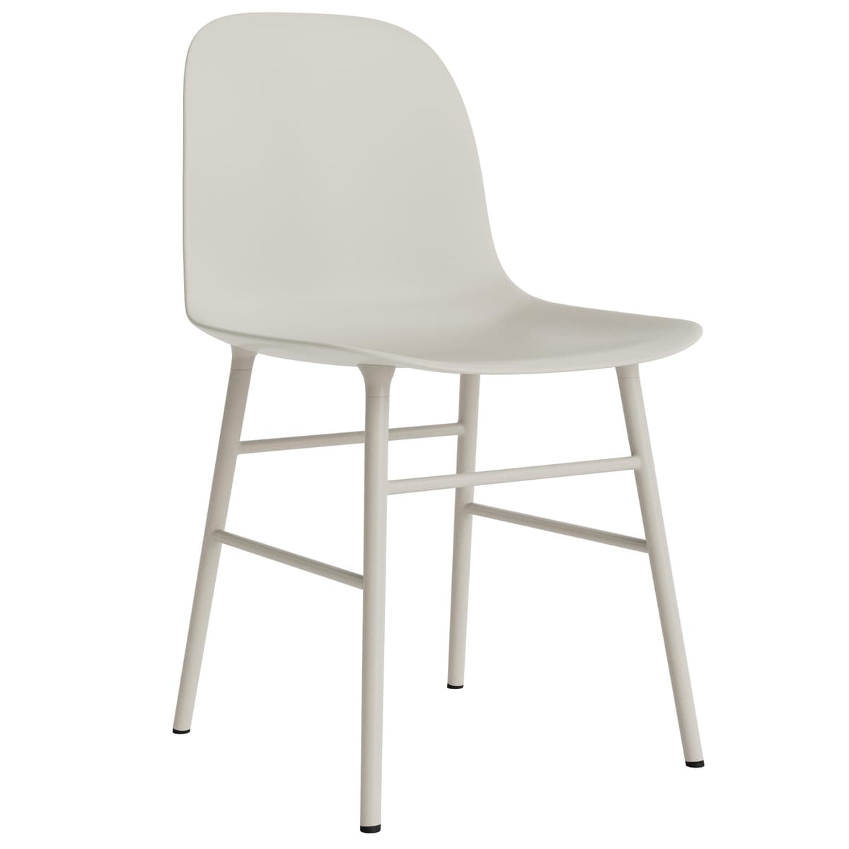 Normann Copenhagen Form Chair Stoel Met Stalen Onderstel Licht Grijs - afbeelding 1