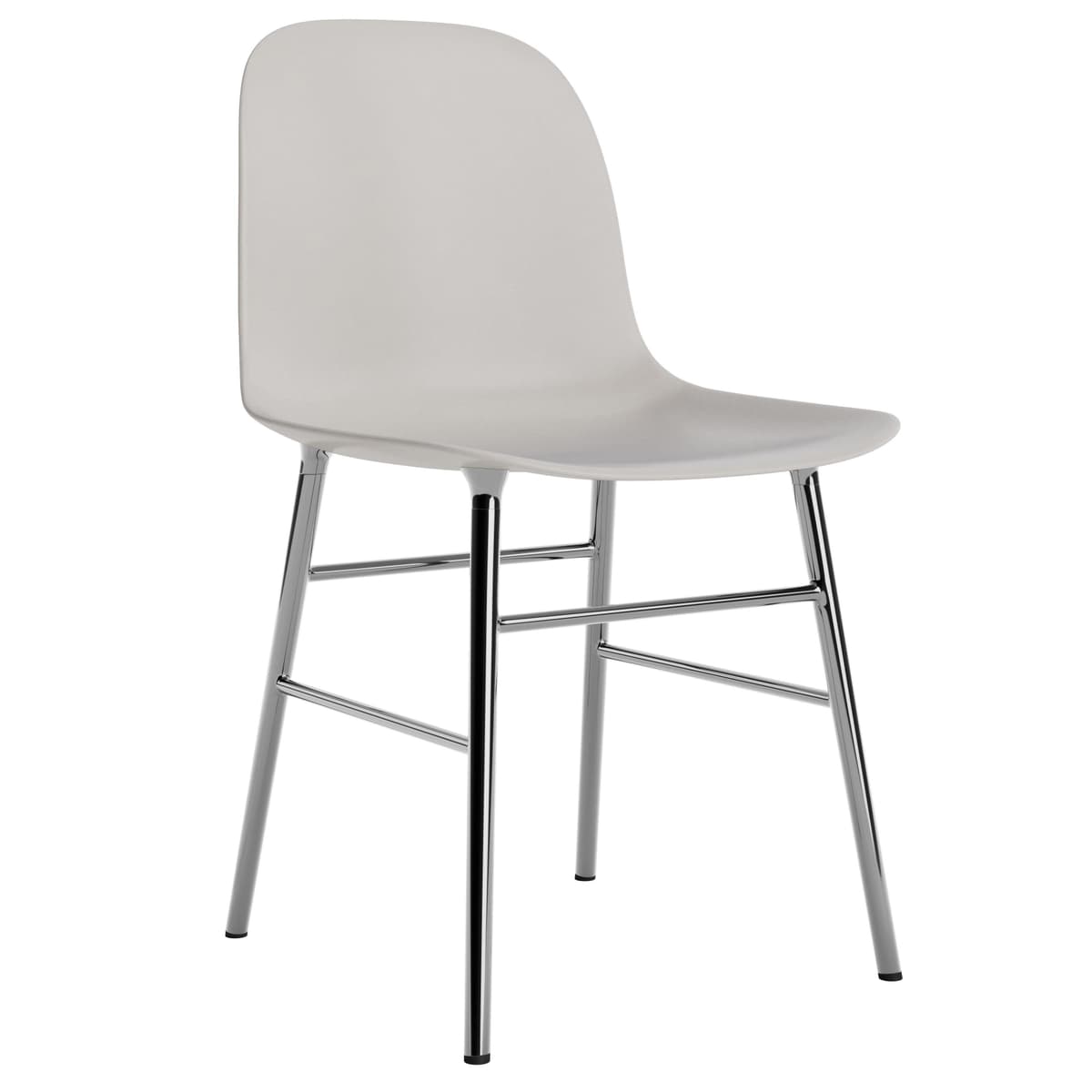 Normann Copenhagen Form Chair Stoel Met Verchroomd Onderstel Warm Grijs - afbeelding 1