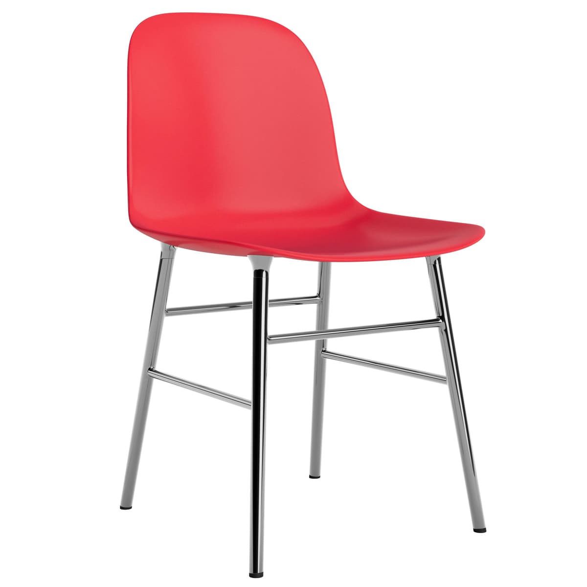 Normann Copenhagen Form Armchair Stoel Met Verchroomd Onderstel Felrood - afbeelding 1