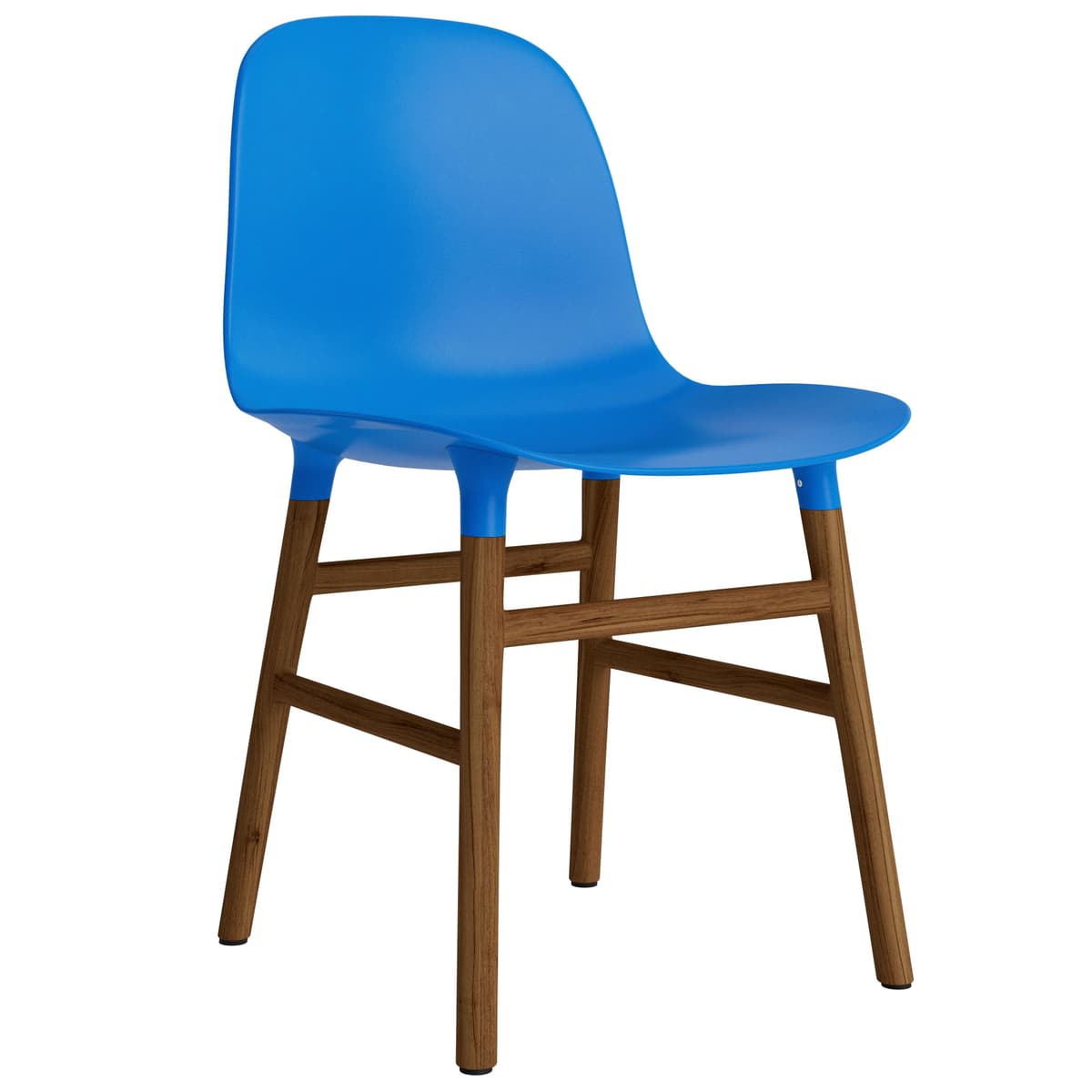 Normann Copenhagen Form Chair Stoel Met Walnoten Onderstel Felblauw - afbeelding 1
