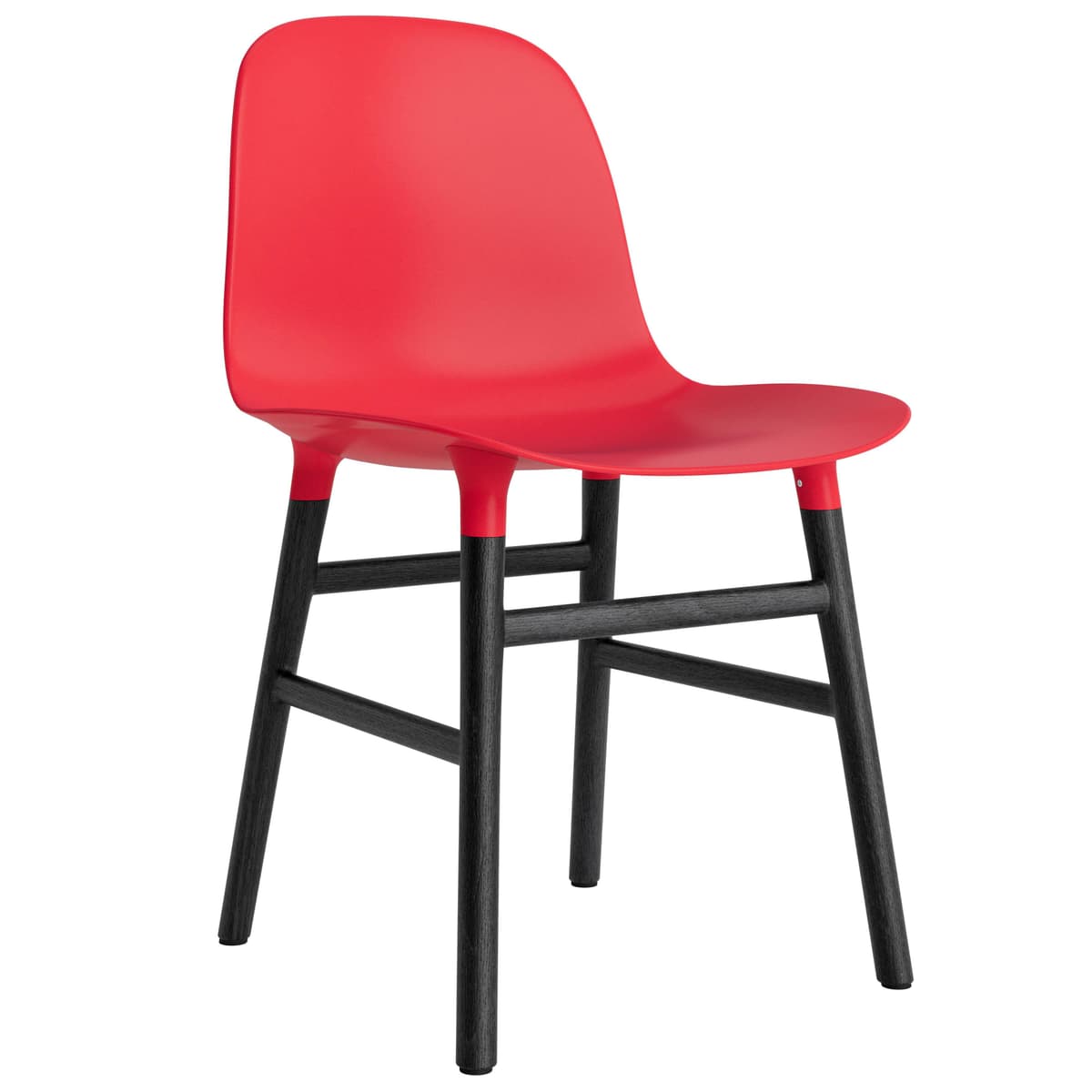 Normann Copenhagen Form Chair Stoel Met Zwart Onderstel Felrood - afbeelding 1