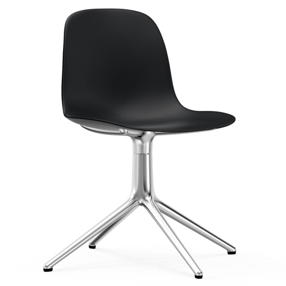 Normann Copenhagen Form Chair Swivel Stoel Met Aluminium Onderstel Zwart - afbeelding 1