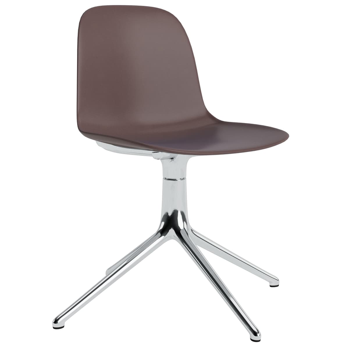 Normann Copenhagen Form Chair Swivel Stoel Met Aluminium Onderstel Bruin - afbeelding 1
