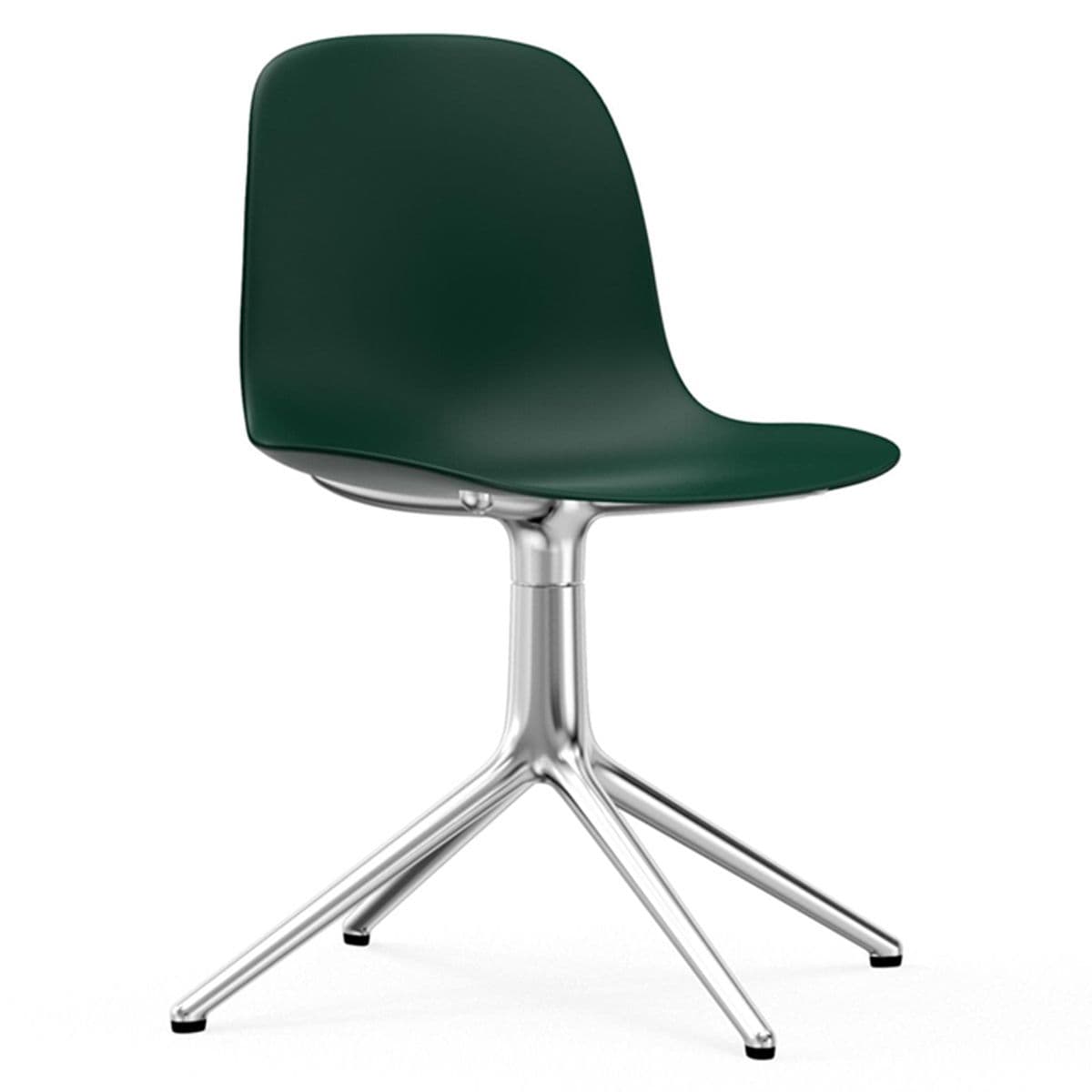 Normann Copenhagen Form Chair Swivel Stoel Met Aluminium Onderstel Groen - afbeelding 1