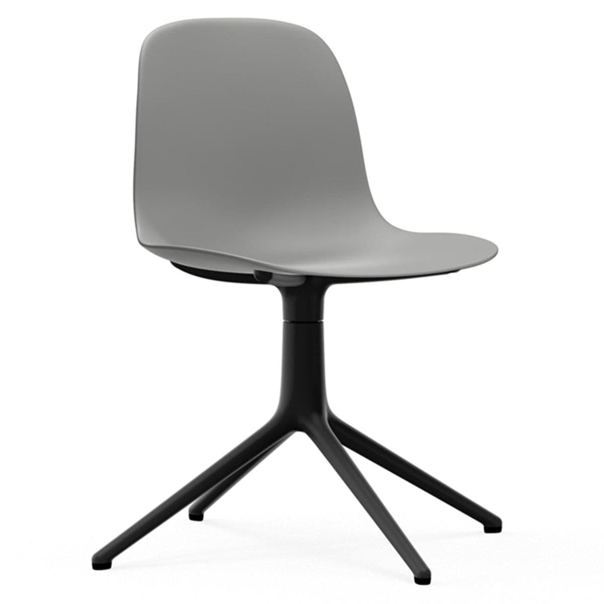 Normann Copenhagen Form Chair Swivel Stoel Met Zwart Onderstel Grijs - afbeelding 1