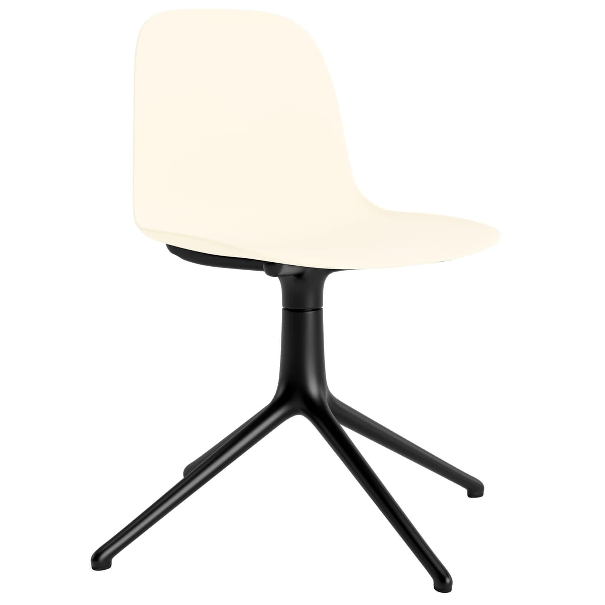 Normann Copenhagen Form Chair Swivel Stoel Met Zwart Onderstel Creme - afbeelding 1