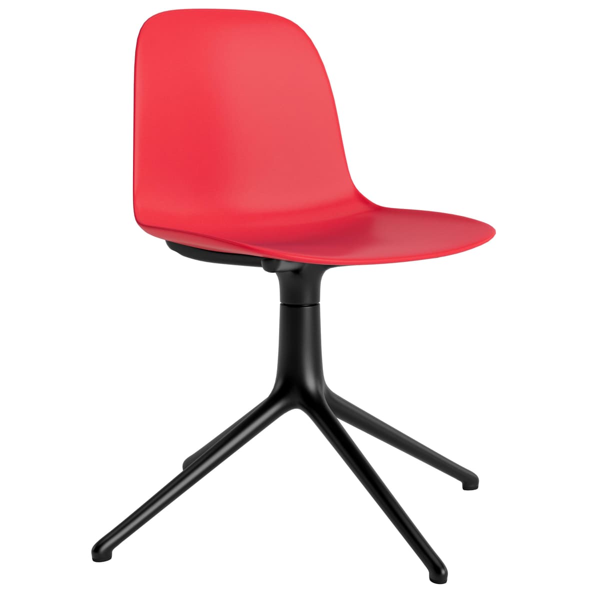 Normann Copenhagen Form Chair Swivel Stoel Met Zwart Onderstel Felrood - afbeelding 1