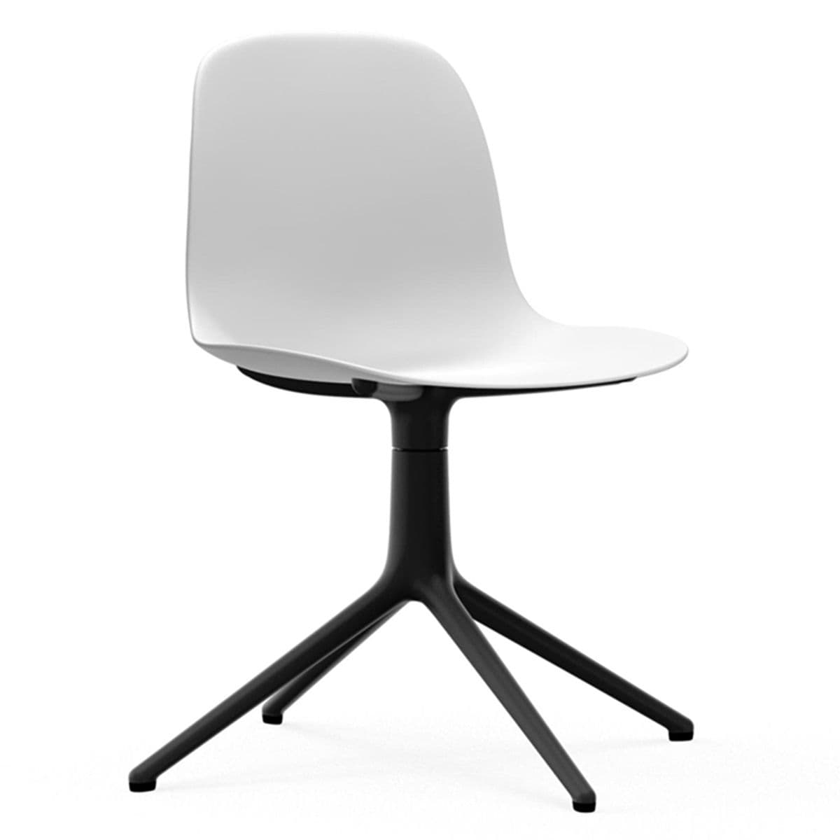 Normann Copenhagen Form Chair Swivel Stoel Met Zwart Onderstel Wit - afbeelding 1