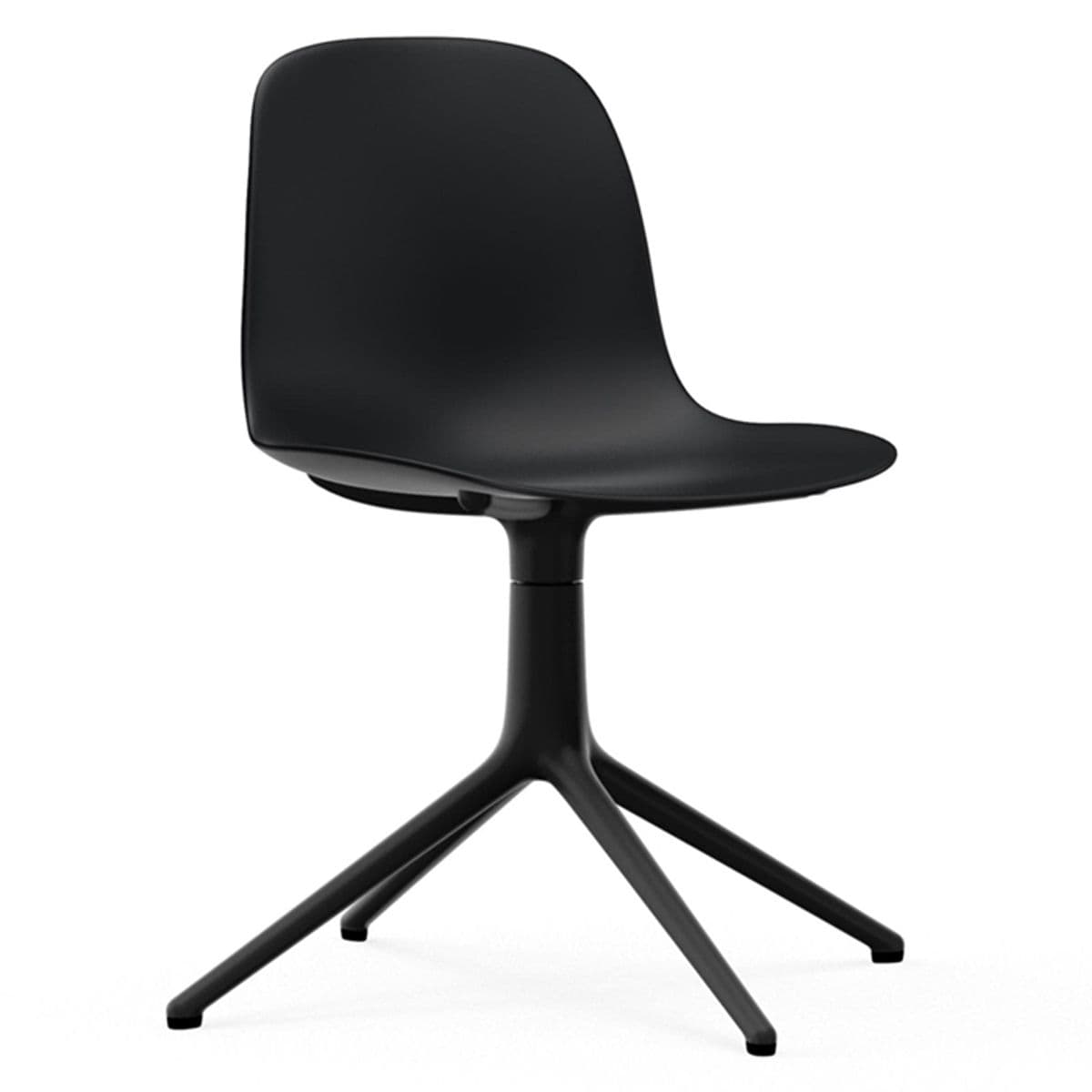 Normann Copenhagen Form Chair Swivel Stoel Met Zwart Onderstel Zwart - afbeelding 1