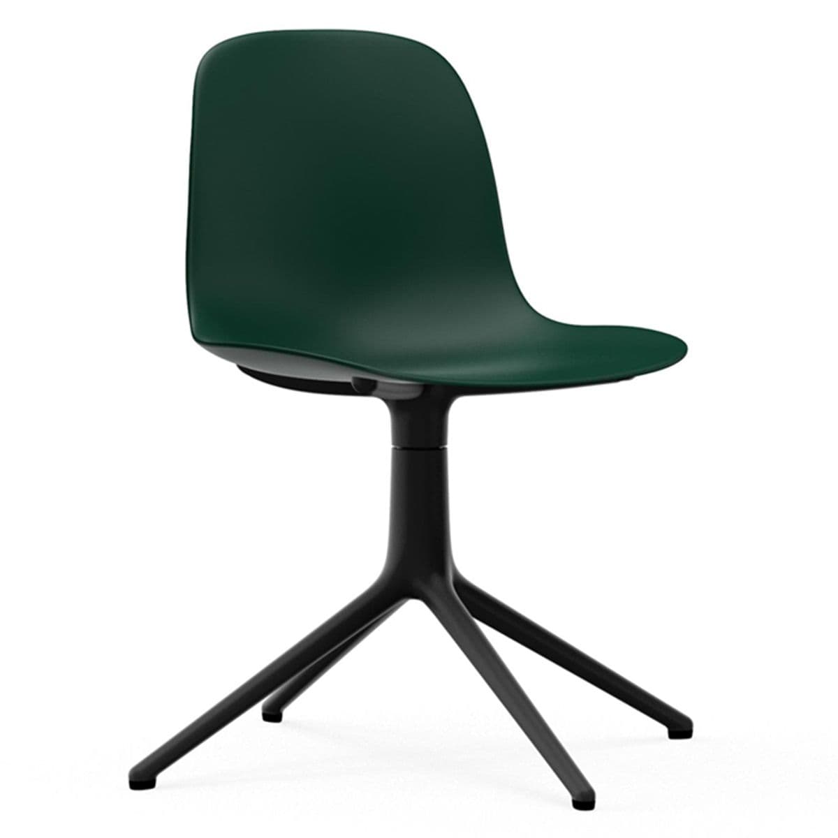 Normann Copenhagen Form Chair Swivel Stoel Met Zwart Onderstel Groen - afbeelding 1