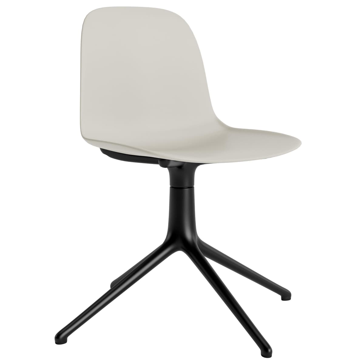 Normann Copenhagen Form Chair Swivel Stoel Met Zwart Onderstel Warm Grijs - afbeelding 1