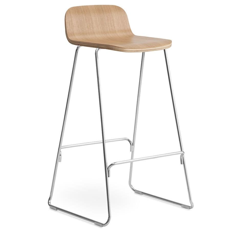 Normann Copenhagen Just Barstool Barkruk Met Rugleuning 75 Cm Naturel - afbeelding 1