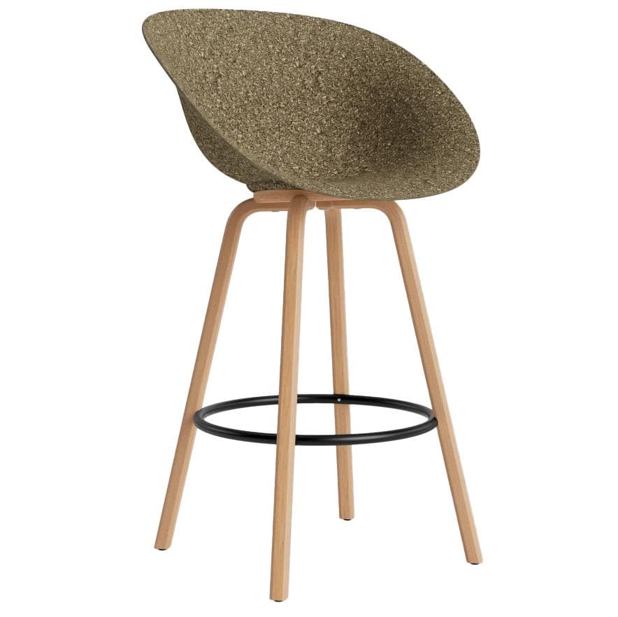 Normann Copenhagen Mat Armchair Barkruk 75 Cm Beuken Black/Seaweed - afbeelding 1