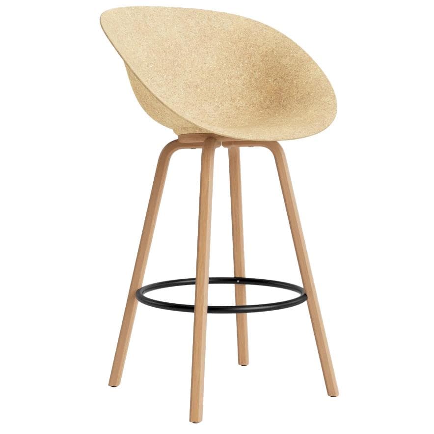 Normann Copenhagen Mat Armchair Barkruk 75 Cm Beuken Black/Hemp - afbeelding 1