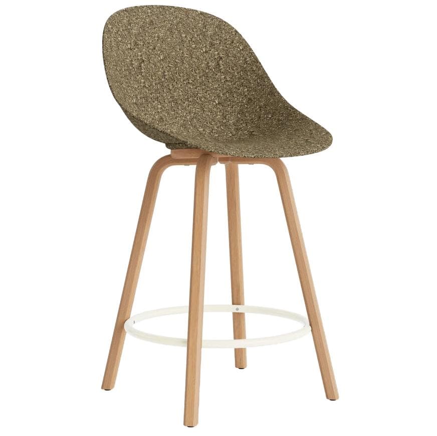 Normann Copenhagen Mat Chair Stoel Barkruk 65 Cm Beuken Cream/Seaweed - afbeelding 1