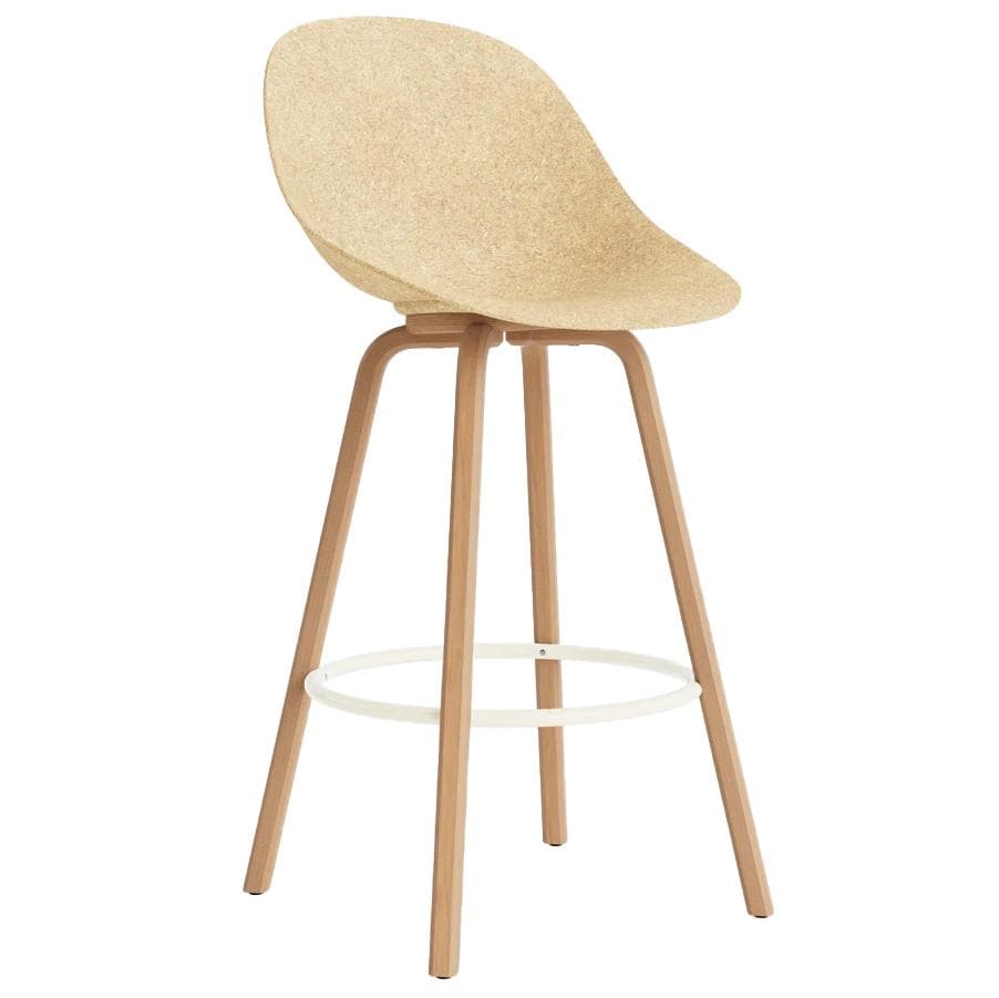 Normann Copenhagen Mat Chair Stoel Barkruk 75 Cm Beuken Cream/Hemp - afbeelding 1