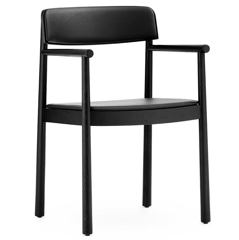 Normann Copenhagen Timb Eetkamerstoel Met Armleuning Leer Zwart - afbeelding 1