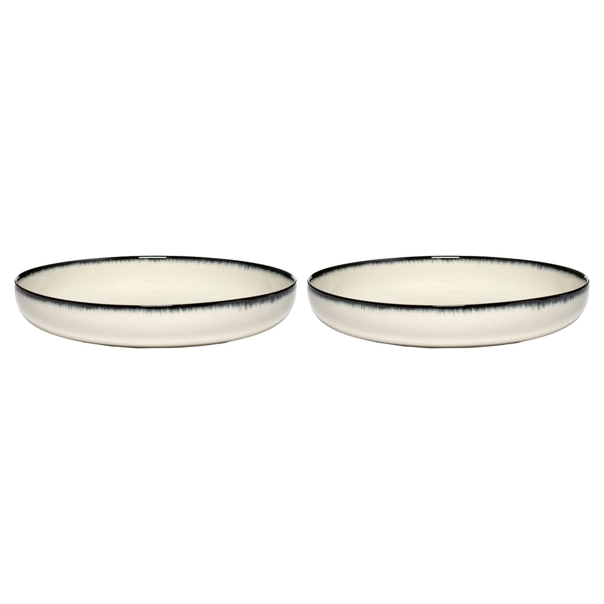 Serax Dé Tableware By Ann Demeulemeester Diep Bord Ø24 Set Van 2 White/Black A