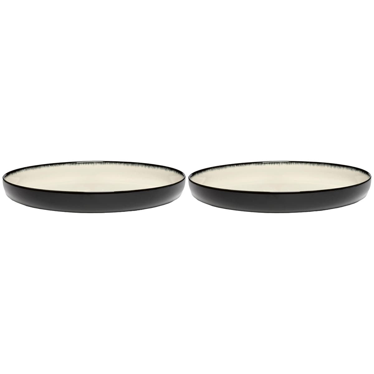 Serax Dé Tableware By Ann Demeulemeester Diep Bord Ø27 Set Van 2 White/Black D