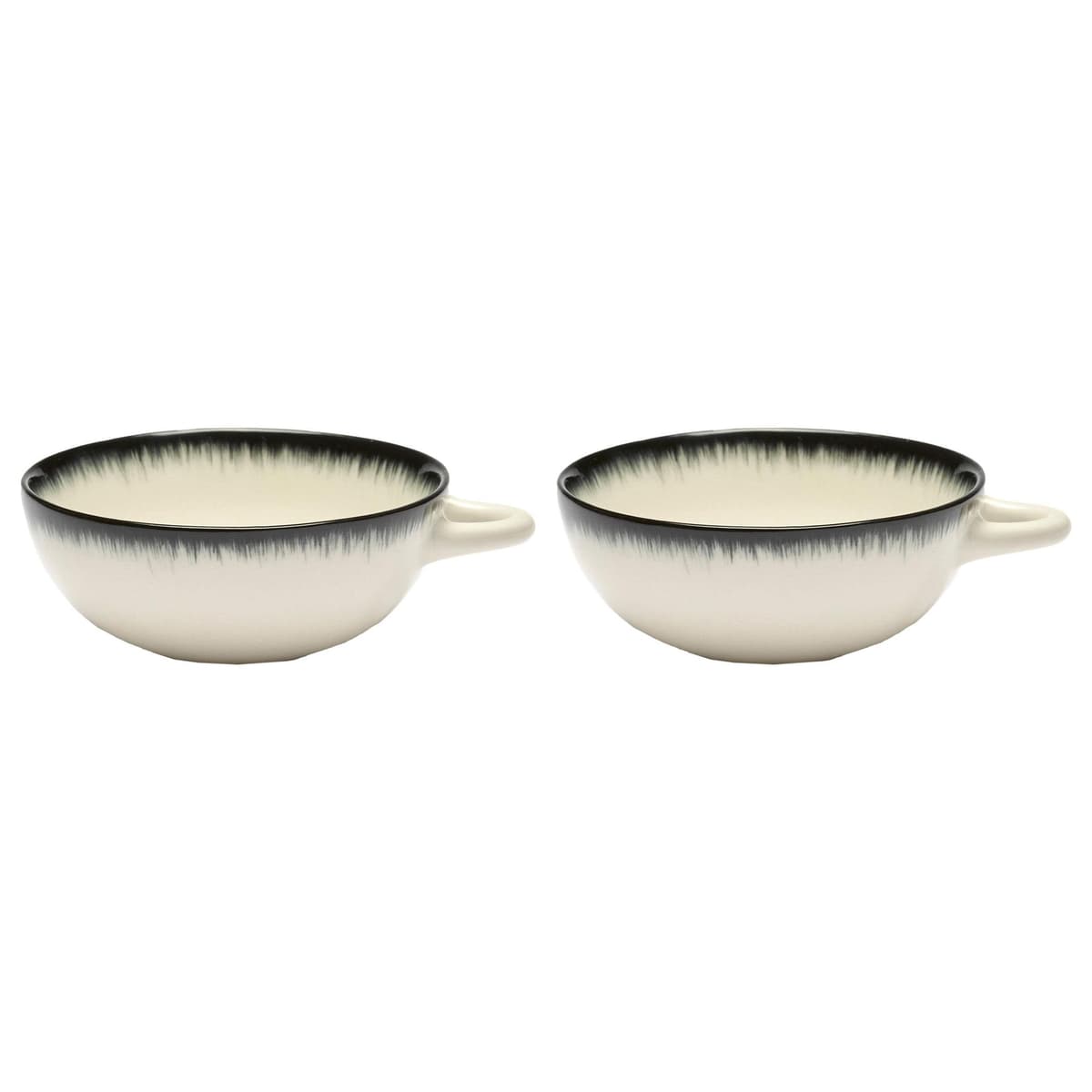 Serax Dé Tableware By Ann Demeulemeester Mok 8cl Set Van 2 White/Black A