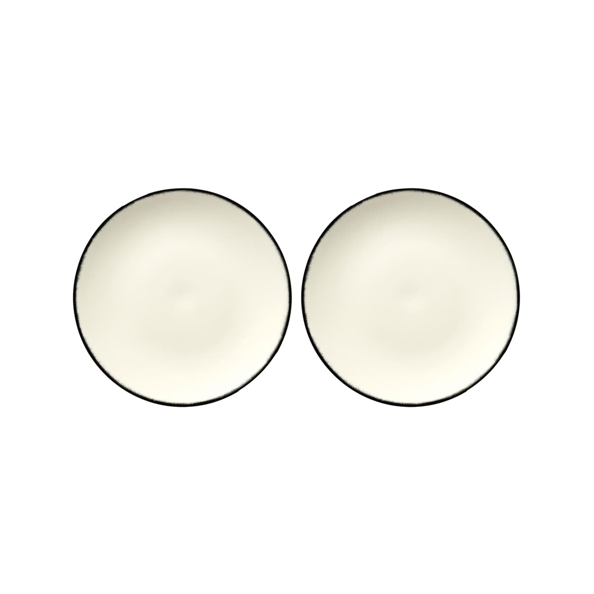 Serax Dé Tableware By Ann Demeulemeester Ontbijtbord Ø17,5 Set Van 2 White/Black 1