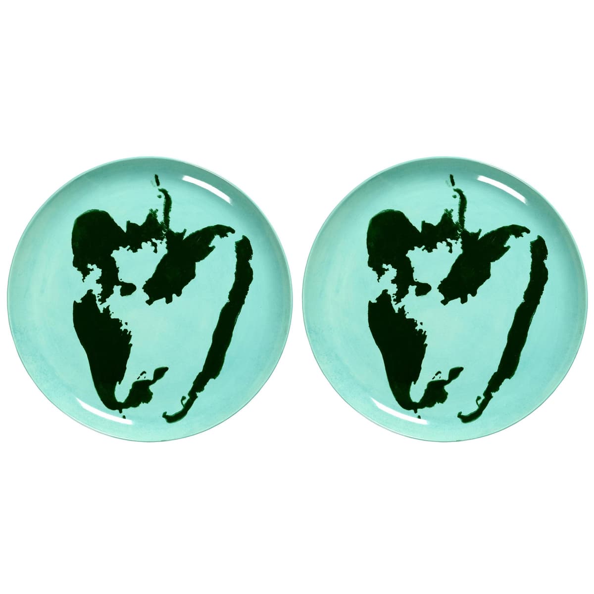 Serax Feast By Ottolenghi DinerbordØ26.5 Set Van 2 Azure/Green Pepper