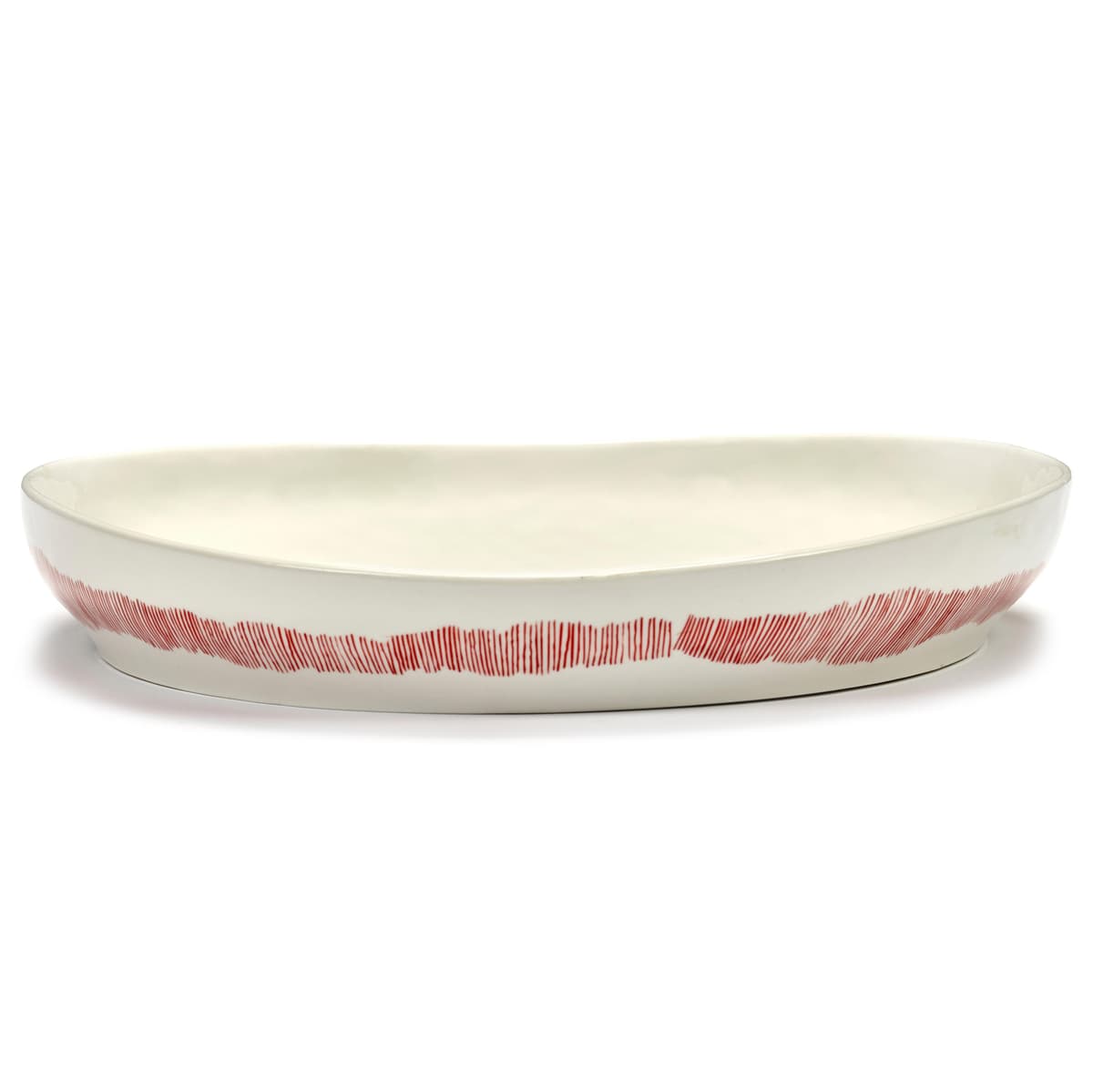 Serax Feast By Ottolenghi ServeerschaalØ36 White Stripes Red