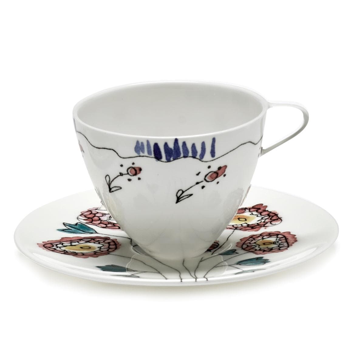 Serax Midnight Flowers By Marni Anemone Milk Koffie Mok + Schotel - afbeelding 1