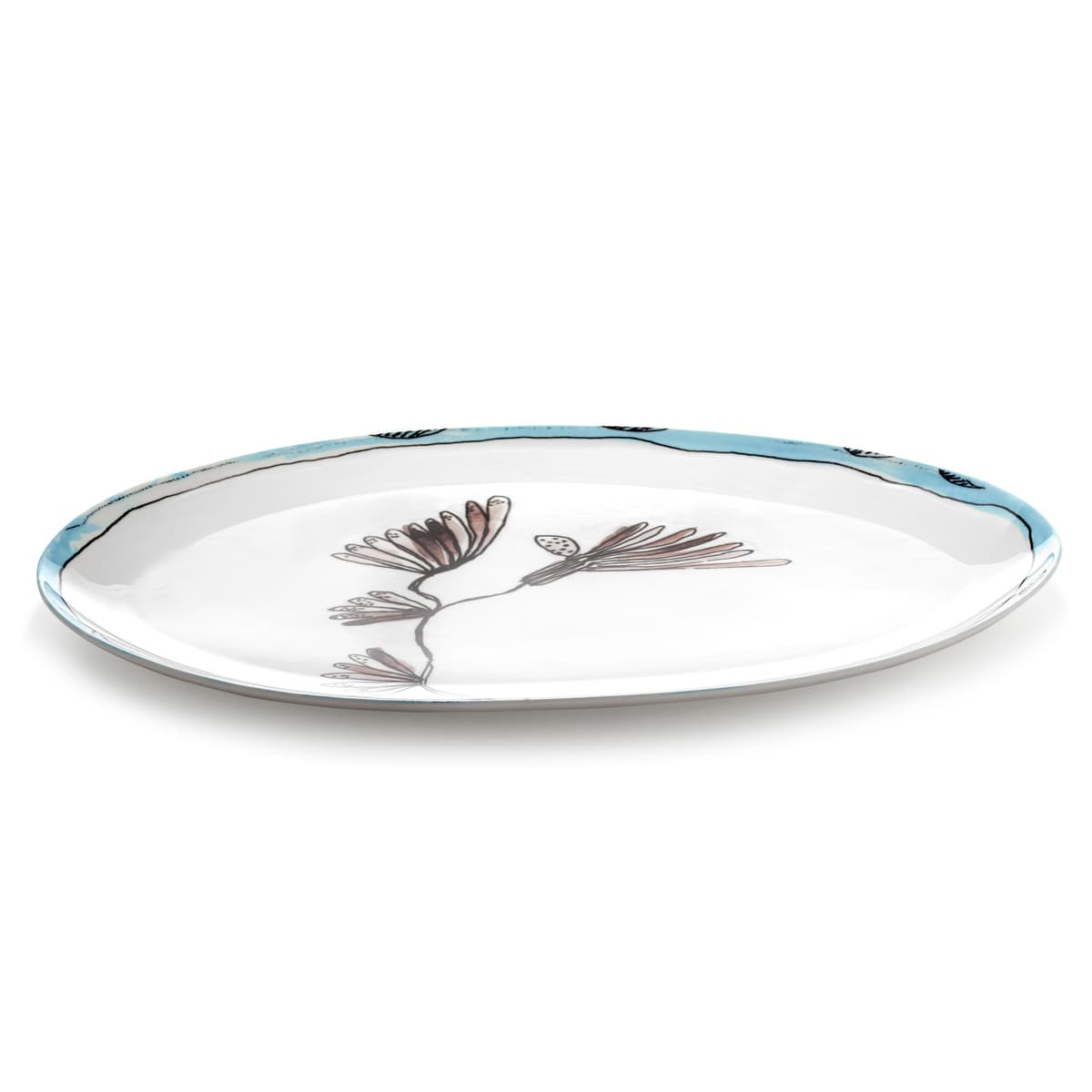 Serax Midnight Flowers By Marni Camelia Aubergine Serveerschaal 46,5x30 - afbeelding 1