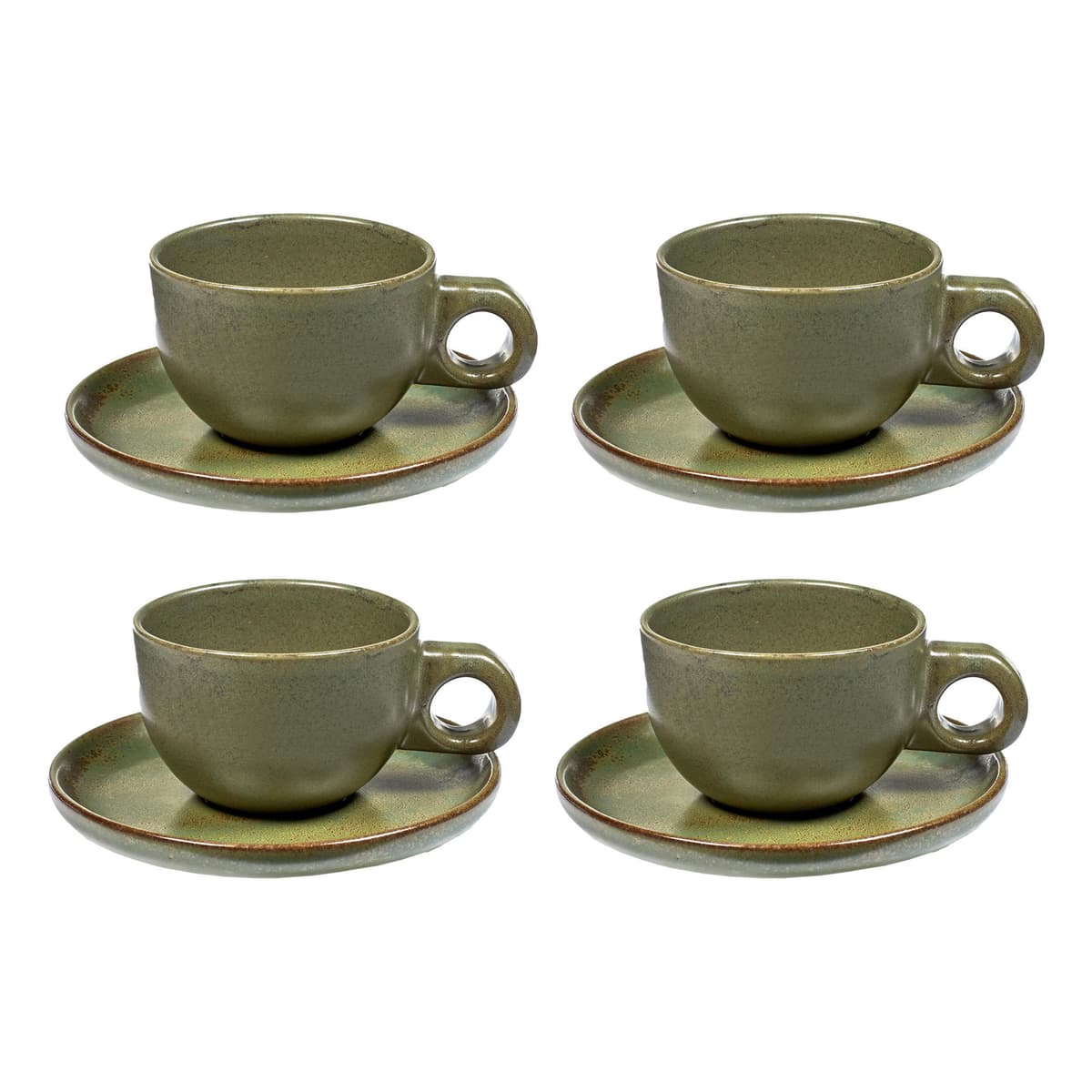 Serax Surface By Sergio Herman Kop En Schotel 13cl Set Van 4 Camo Green