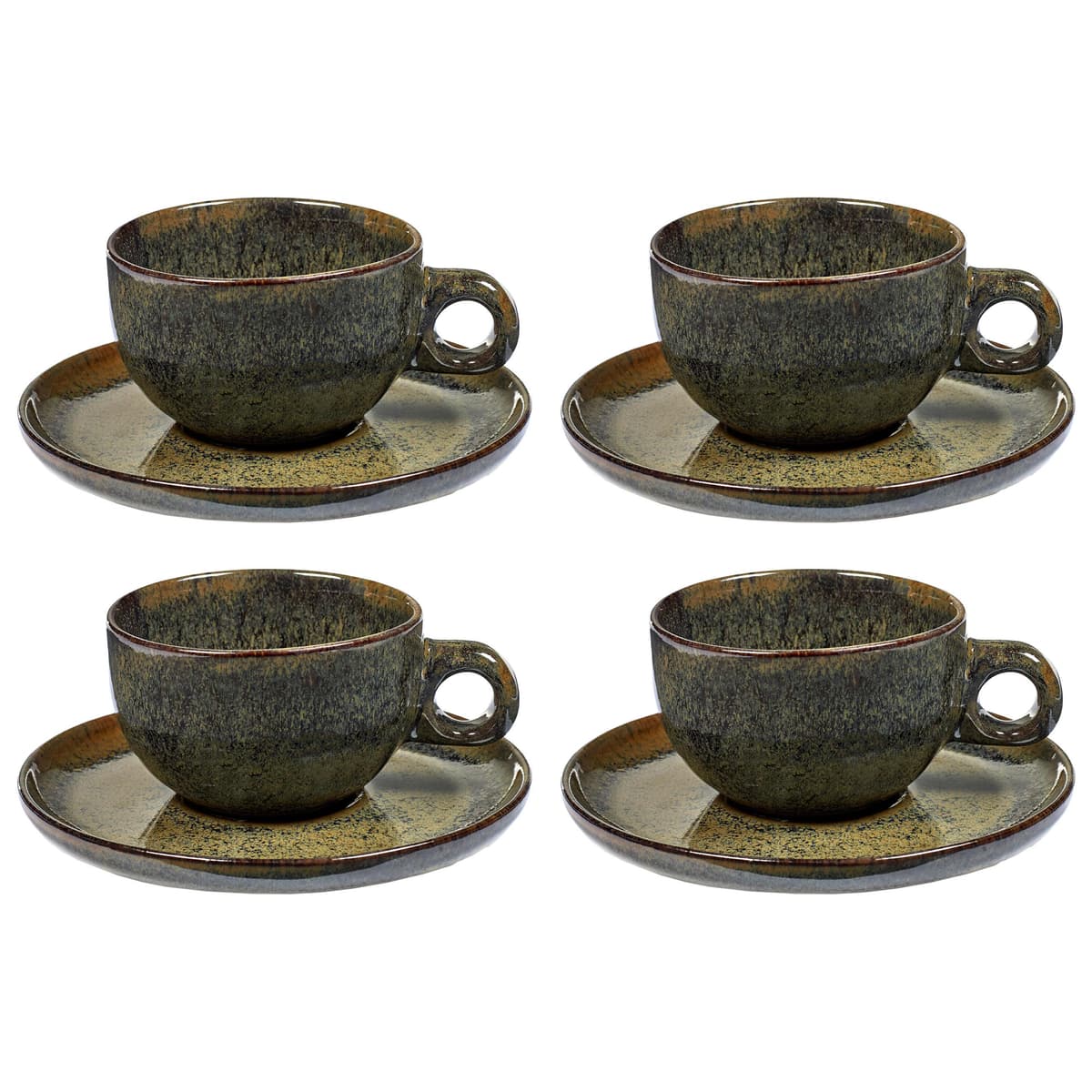 Serax Surface By Sergio Herman Kop En Schotel 23cl Set Van 4 Indi Grey