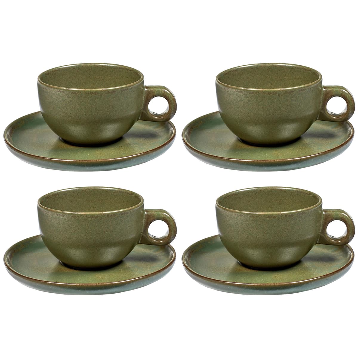 Serax Surface By Sergio Herman Kop En Schotel 23cl Set Van 4 Camo Green