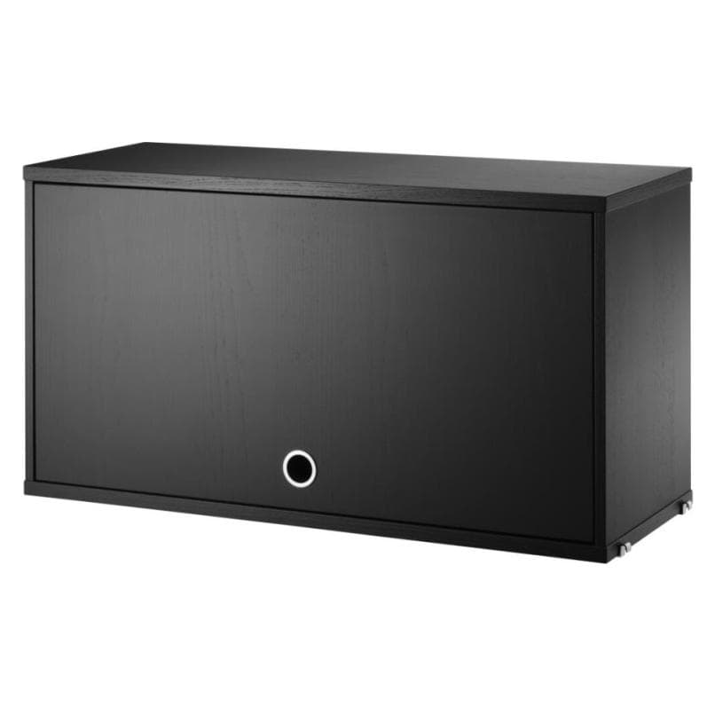 String Furniture Cabinet With Flip Door 78x30x42 Black Stained Ash