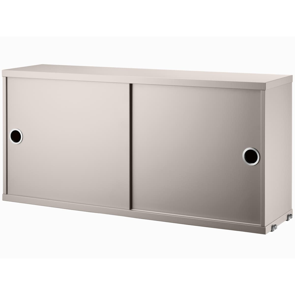 String Furniture Cabinet With Sliding Doors 78 X 20 X 37 Cm Beige