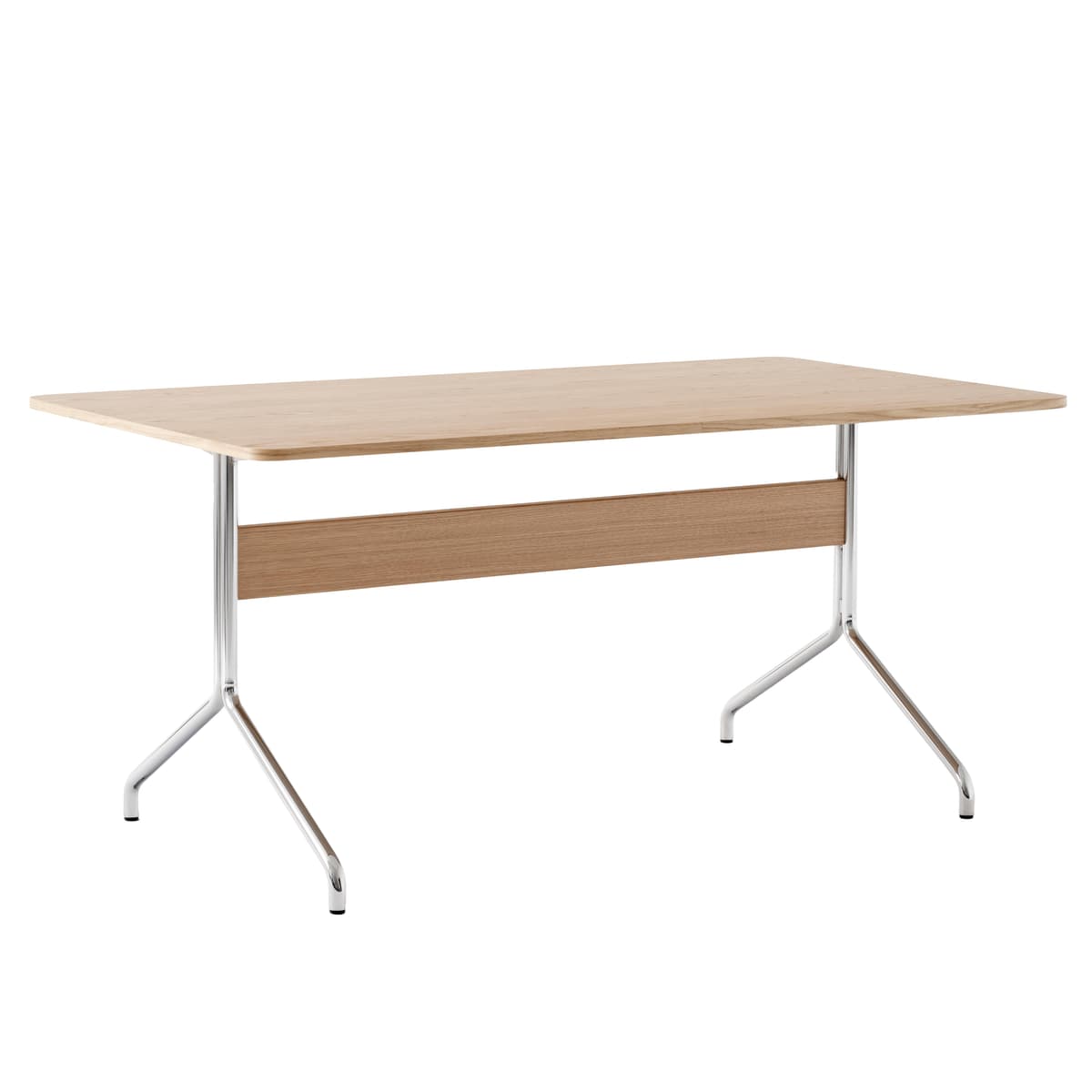 &tradition Pavilion AV18 Tafel 160x90 Chrome Onderstel Gelakt Eiken - afbeelding 1